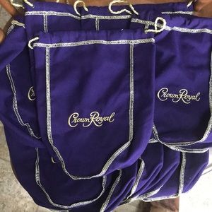 Crown Royal Purple Bags. Excellent Condition. 5 1/2" X 9 1/2" X 2 1/2". 10 Bags.